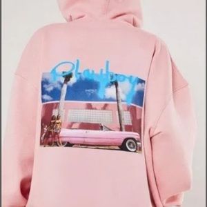 Missguided Playboy Oversized Graphic Hoodie